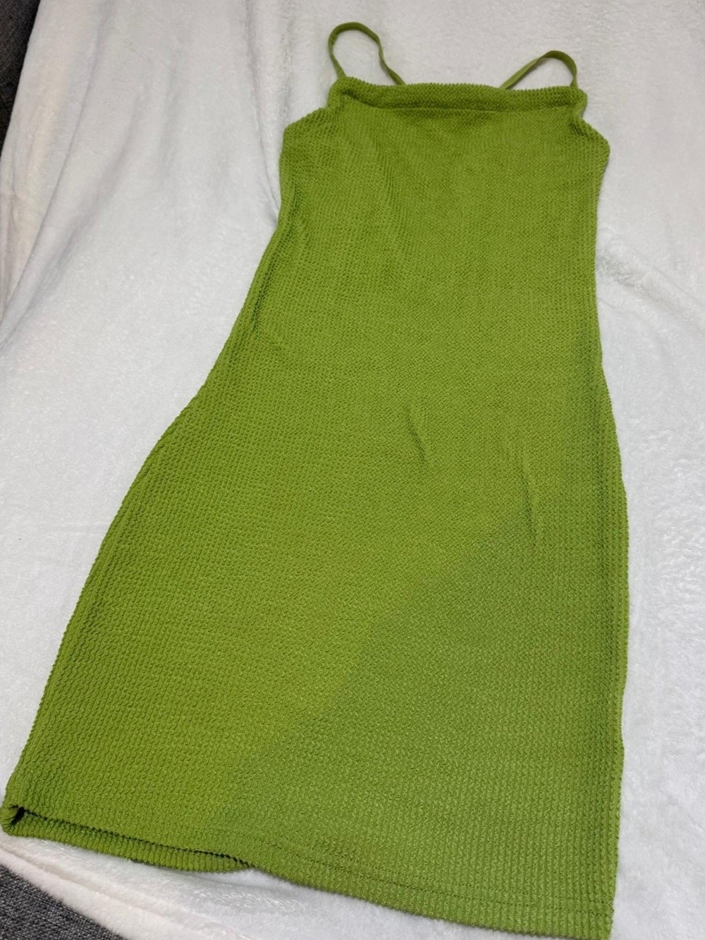 Urban Outfitters Green Textured Strappy Open Back Mini Bodycon Dress S